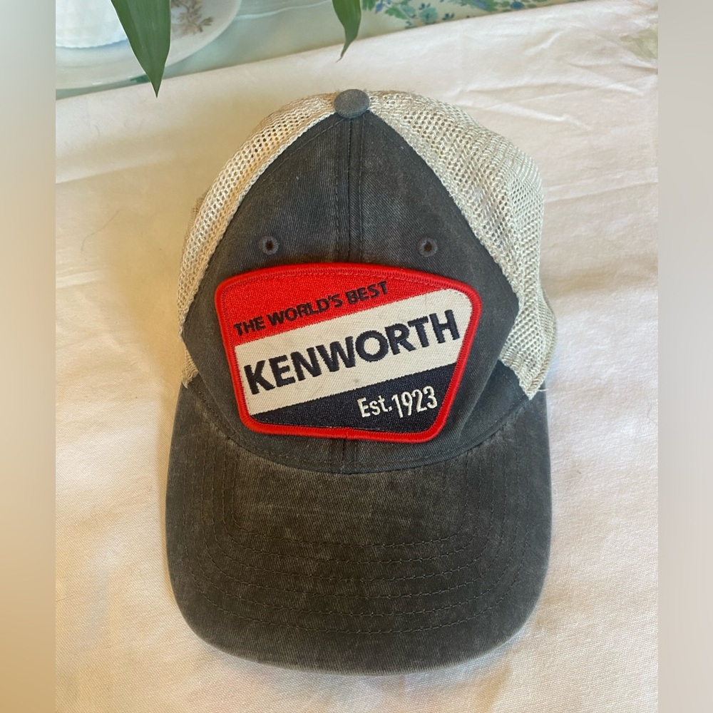 Kenworth est 1923 Charcoal and Red Trucker Cap White Mesh